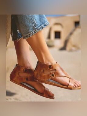 Bed Stu Soto Women's Brown Leather Open-Toe Sandals